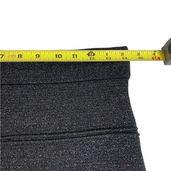 WOW Couture M black mini skirt with silver shimmer stretchy - Picture 2 of 4